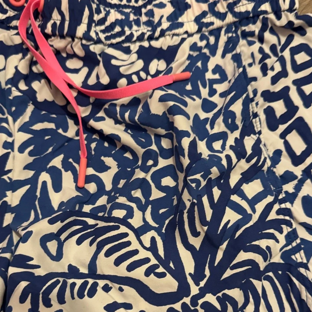 Lilly Pulitzer Blue and White Patterned Athletic Shorts